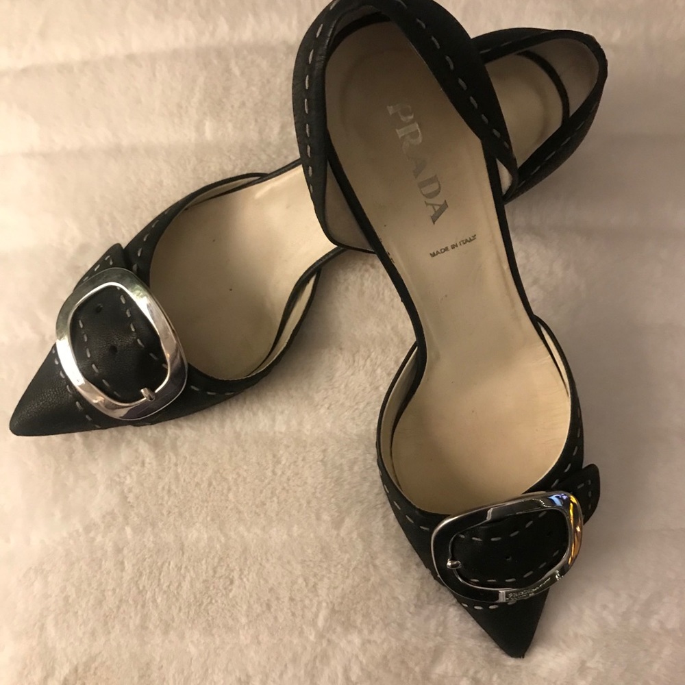 Black suede Prada